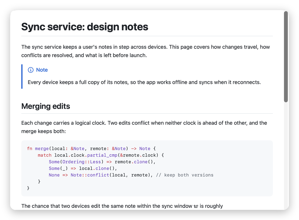 Quick Look preview of a Markdown document rendered by MDViewer